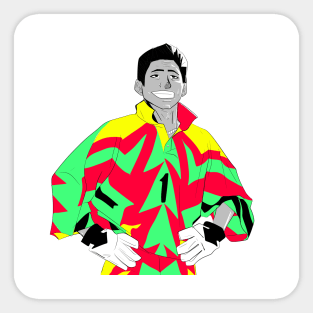 jorge campos in bright immortal jersey soccer goal keeper suit Sticker